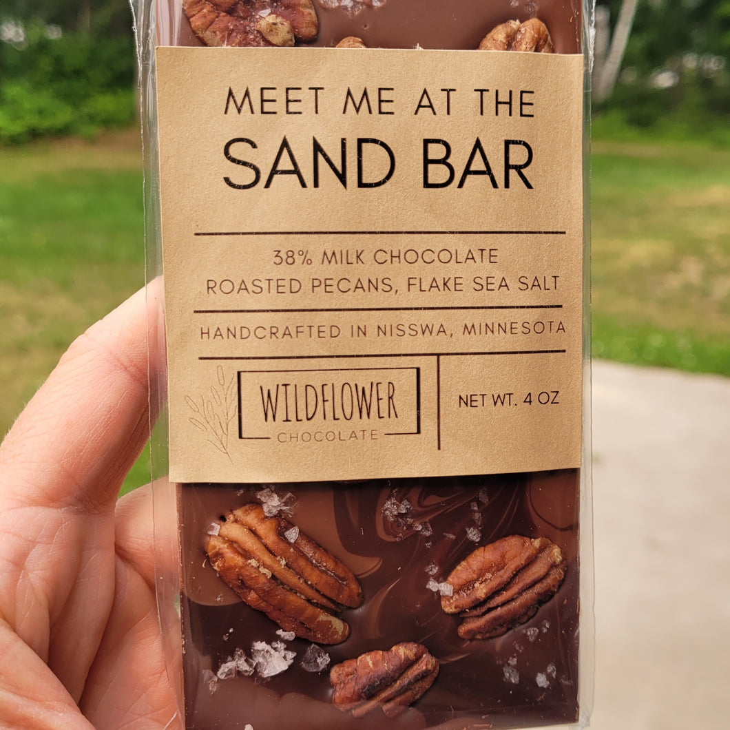 38% Milk Chocolate Pecan Sea Salt - Meet Me At The Sandbar